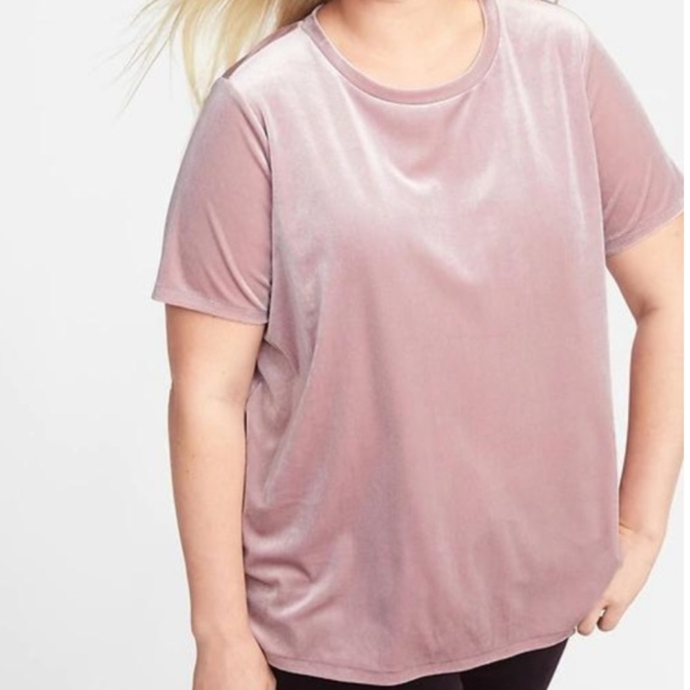 Boyfriend Vekour Velvet Shirt Pink from Old Navy